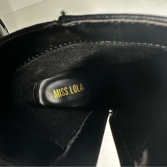 Miss Lola Chunky Block Heel Ankle Boots Black Women’s Size 7.5 - Picture 12 of 13